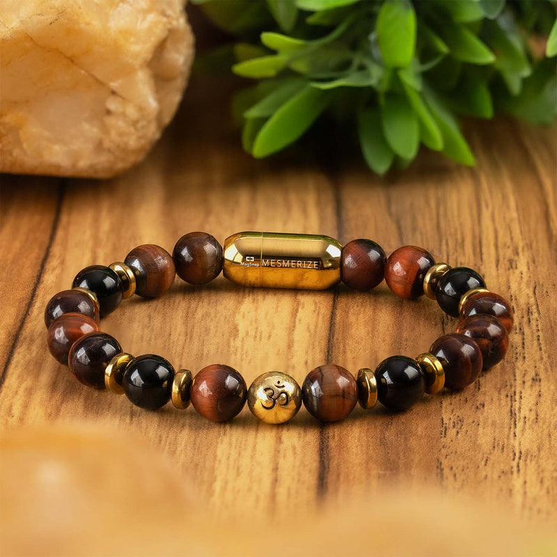 925 Silver Sacred Om Natural Stone Bracelet