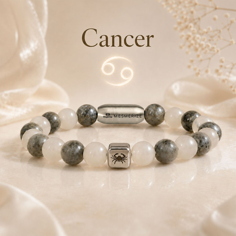Cancer (Kark) Zodiac Stone Bracelet with MagSnap