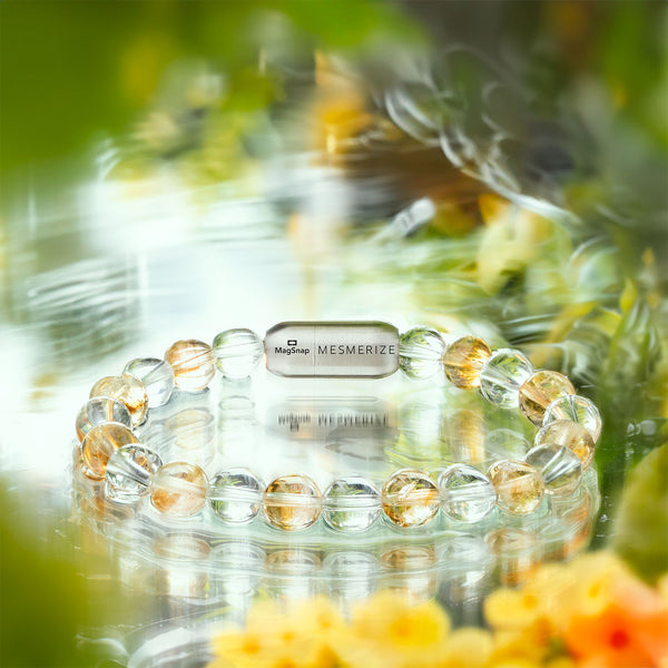 Abundance Citrine and Clear Quartz Natural Stone Bracelet 2