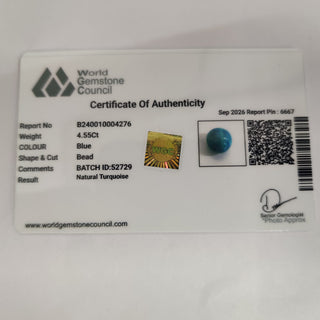 African Turquoise lab certificate 14