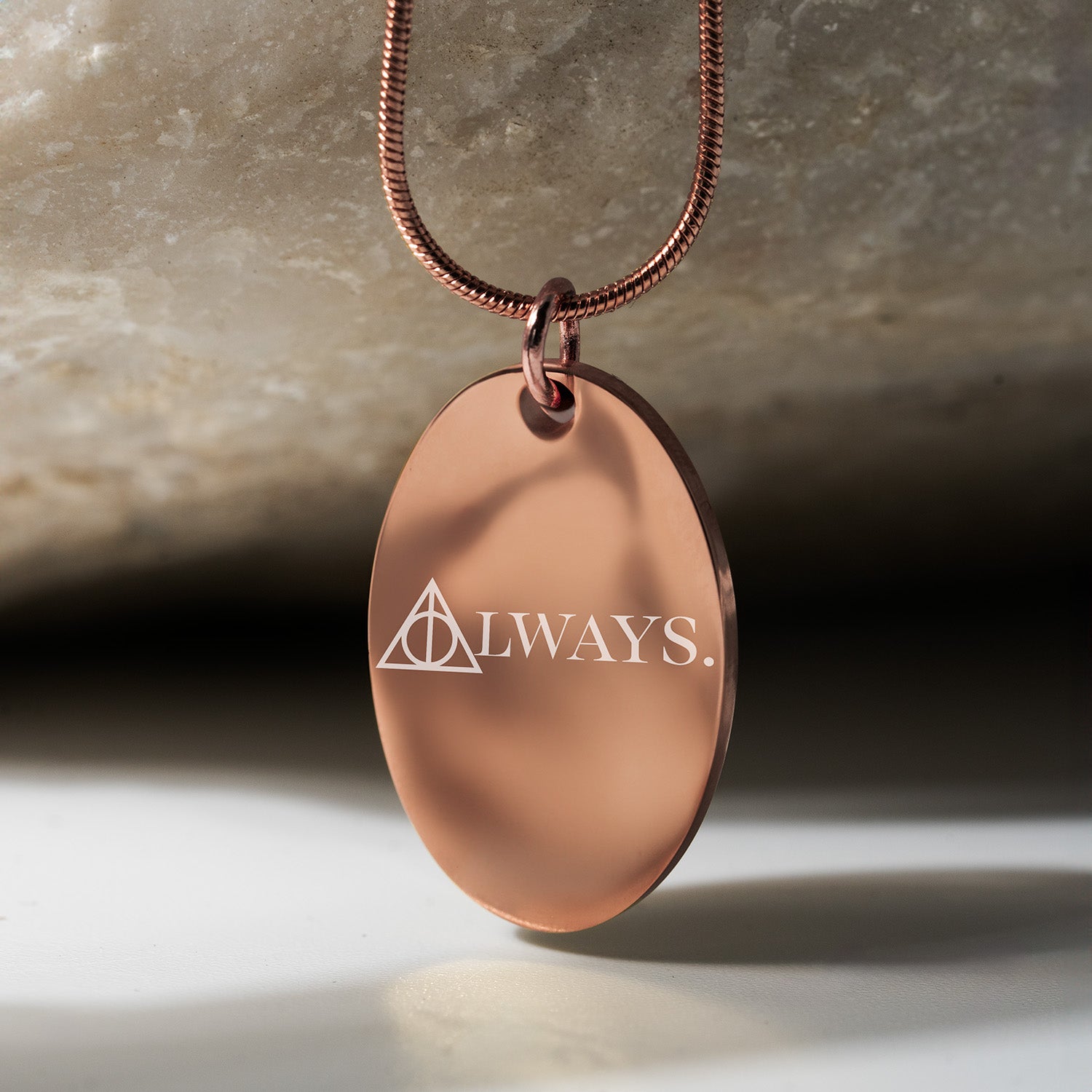 Always Oval Necklace Rose Gold