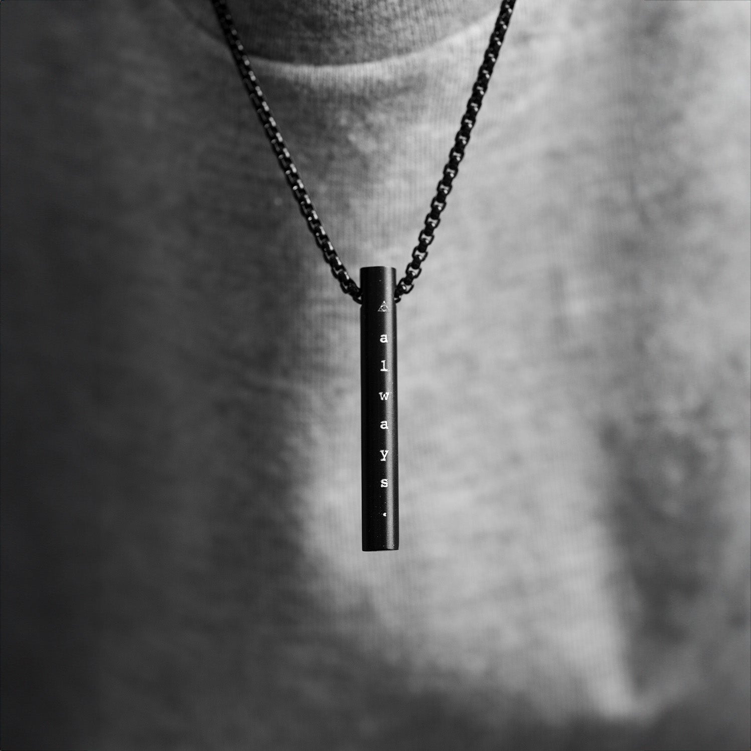 Always Black Barrel Necklace