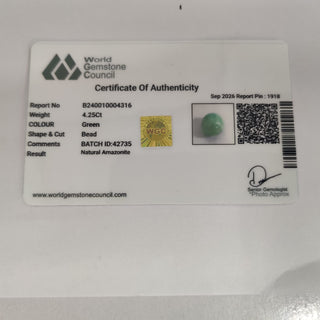 Amazonite lab certificate 13