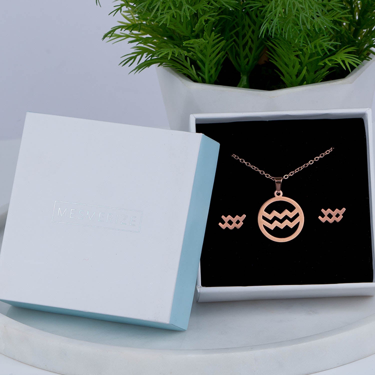 Aquarius Necklace Earring Set (21 Jan - 19 Feb)