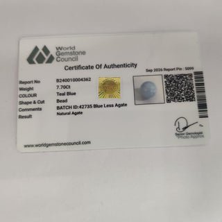 Blue Lace Agate lab certificate 6