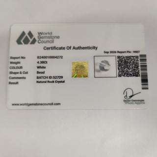 Clear Quartz lab certificate 16