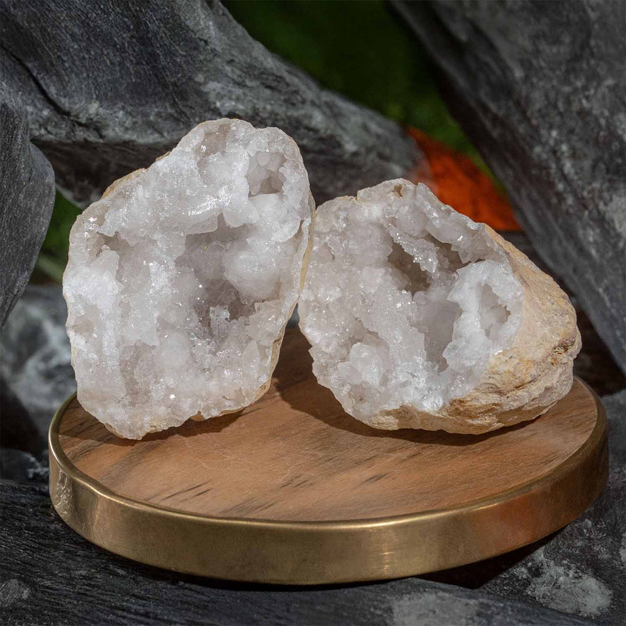 Balance Clear Quartz Geode Raw Stone Home Decor Artefact