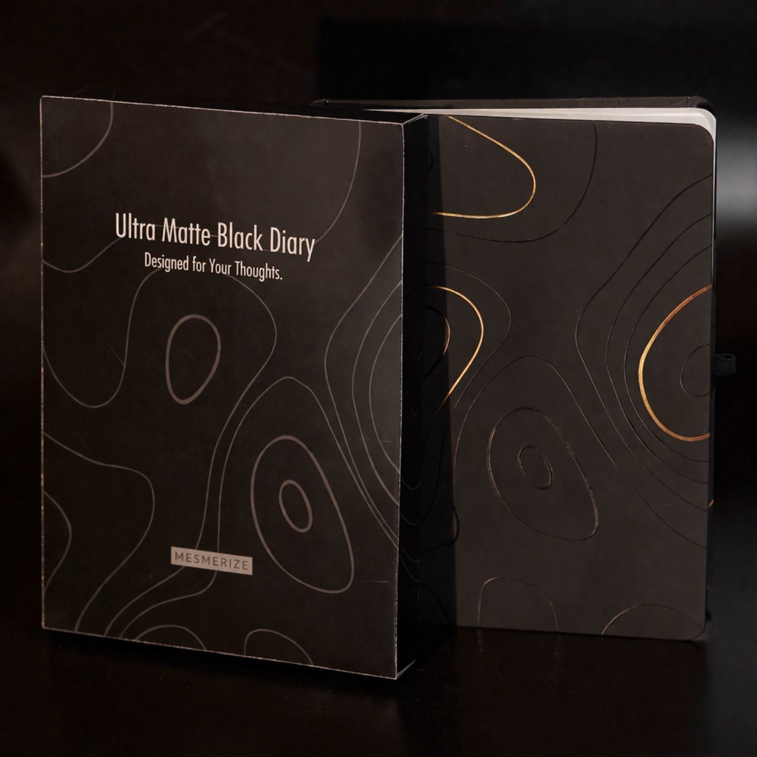 Matte Black Notebook with Ultra Matte Black Pyrite 2 in 1 MagSnap Roller Ball Pen with Stylus None