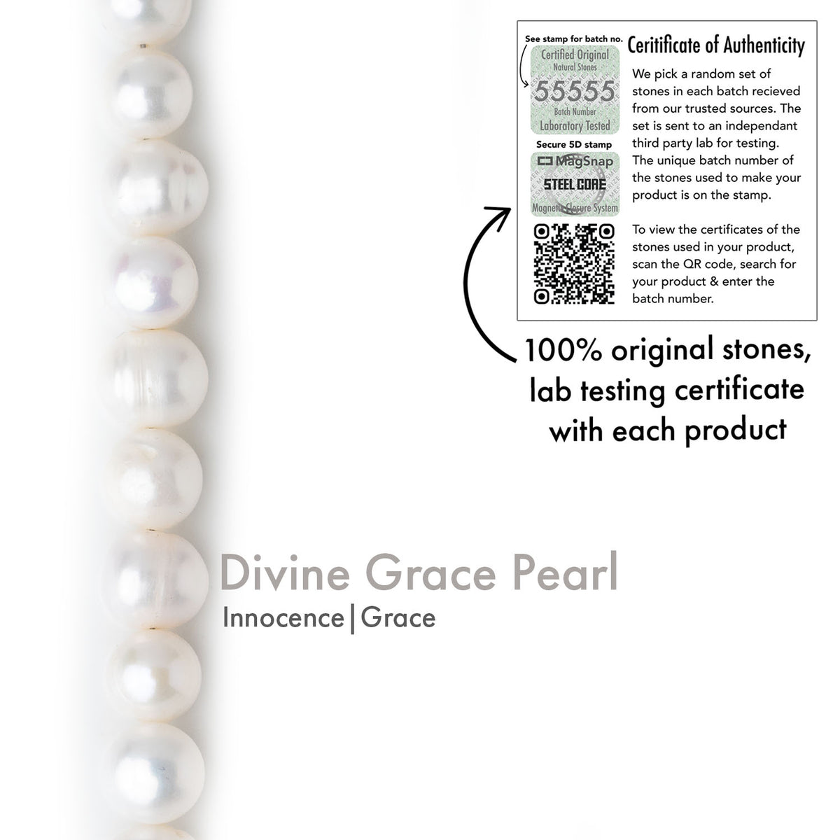 Divine Grace Pearl Natural Stone Bracelet with Magsnap 2