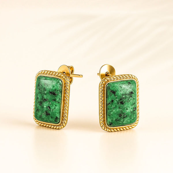 Esmere Emerald Stone Drop Earrings