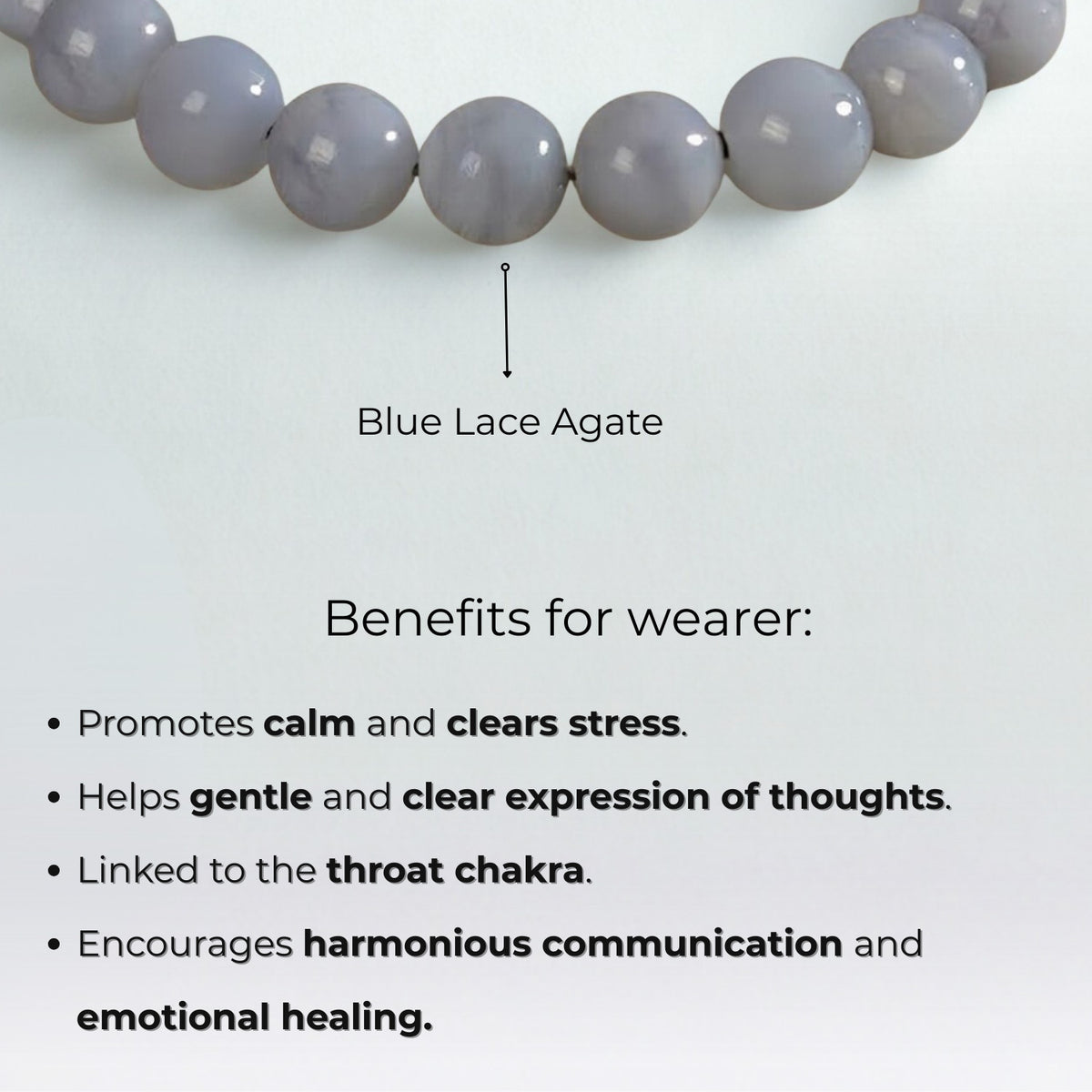 Gentle Blue Lace Agate Natural Stone Bracelet With MagSnap 2