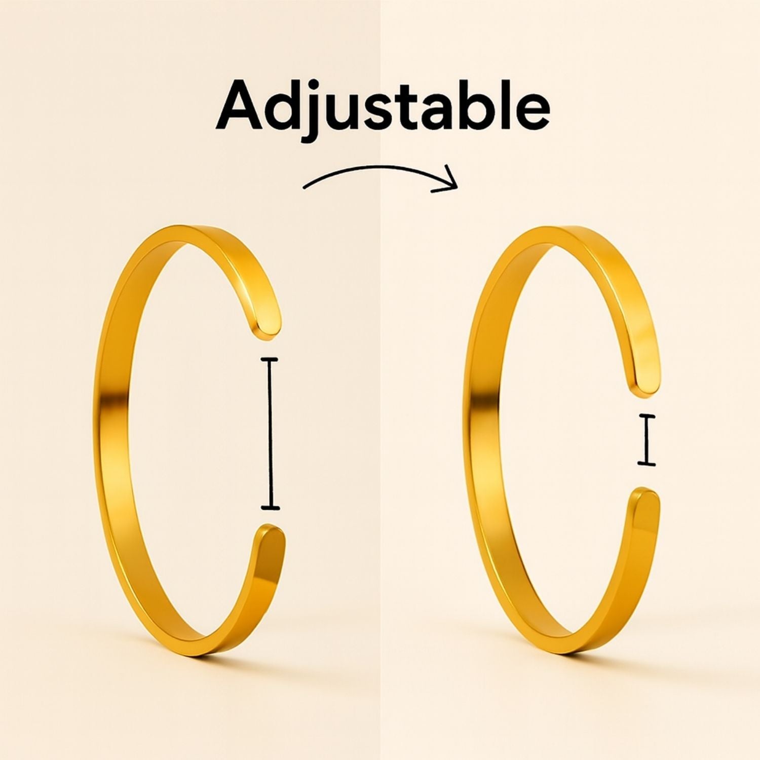 Ram Baan Gloss Cuff Adjustable Bracelet Gold