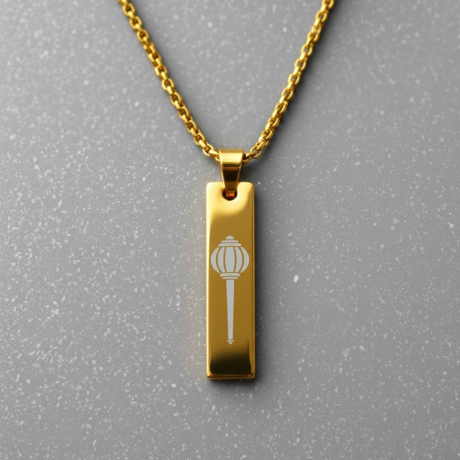 Gold Hanuman Gada Spiritual Mini Bar Necklace