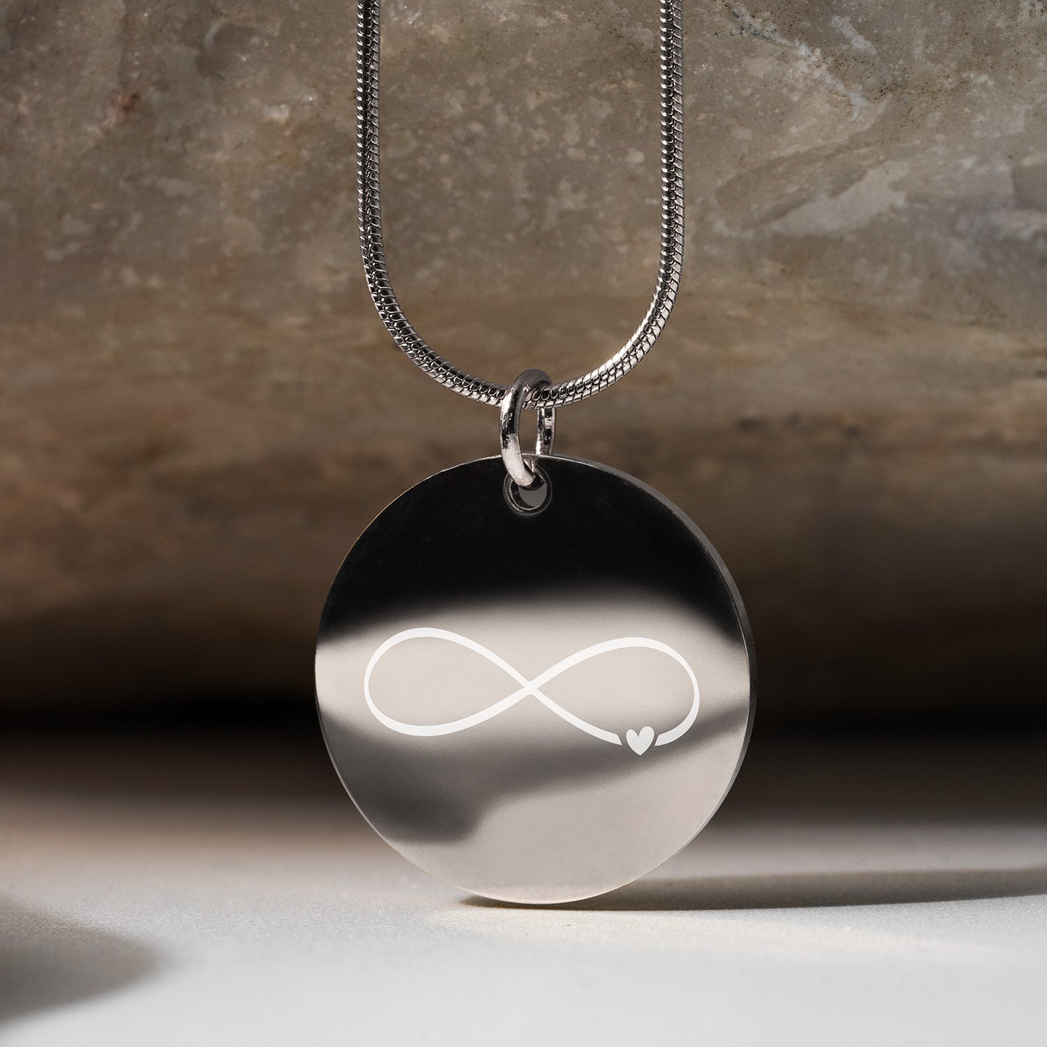 Infinity Circle Necklace Silver