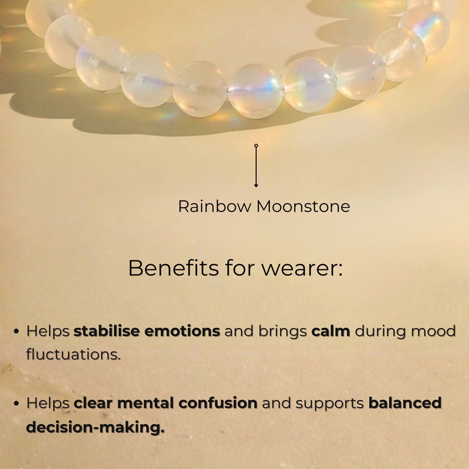 Intuitive Rainbow Moonstone Natural Stone Bracelet With MagSnap 2