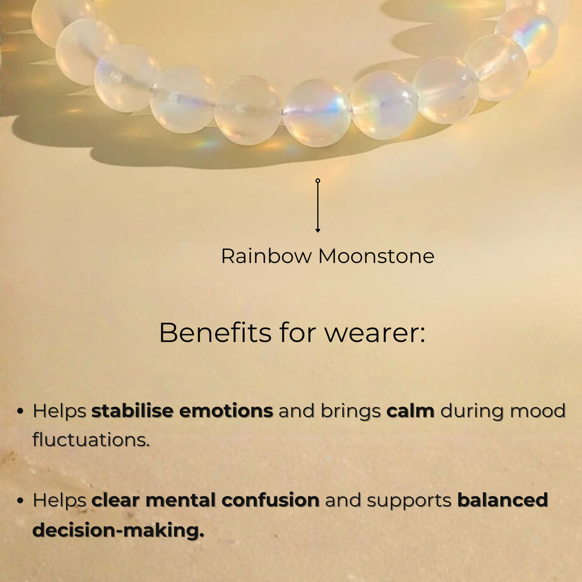 Intuitive Rainbow Moonstone Natural Stone Bracelet With MagSnap