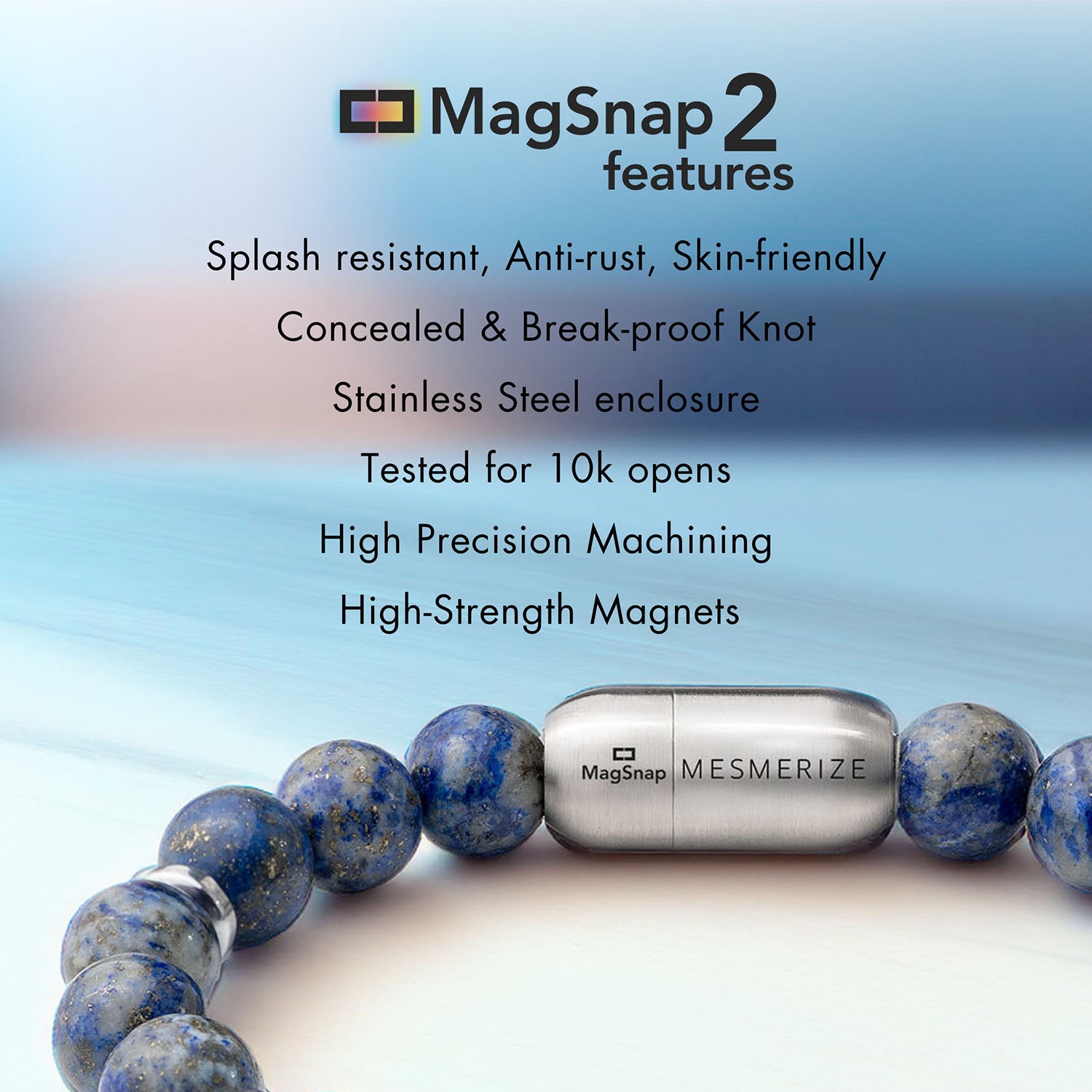 Evergreen Tree Agate Natural Stone Bracelet with Magsnap2