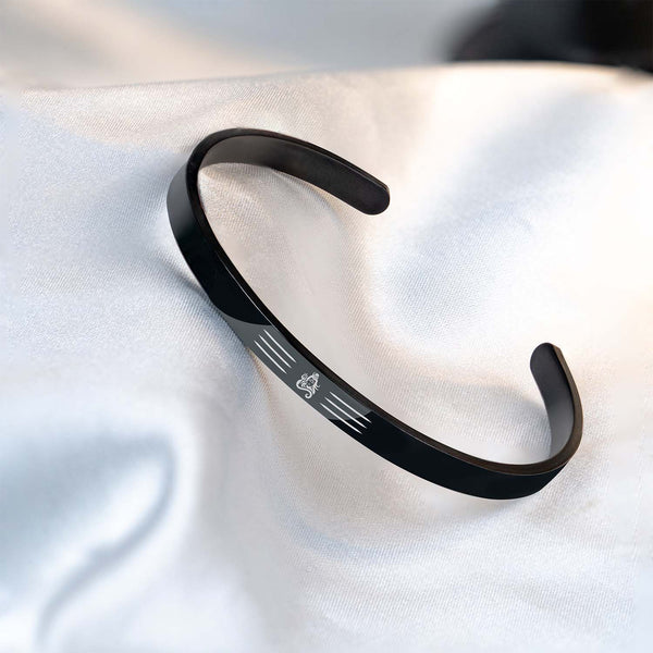 Mahakaal Gloss Cuff Adjustable Bracelet Black