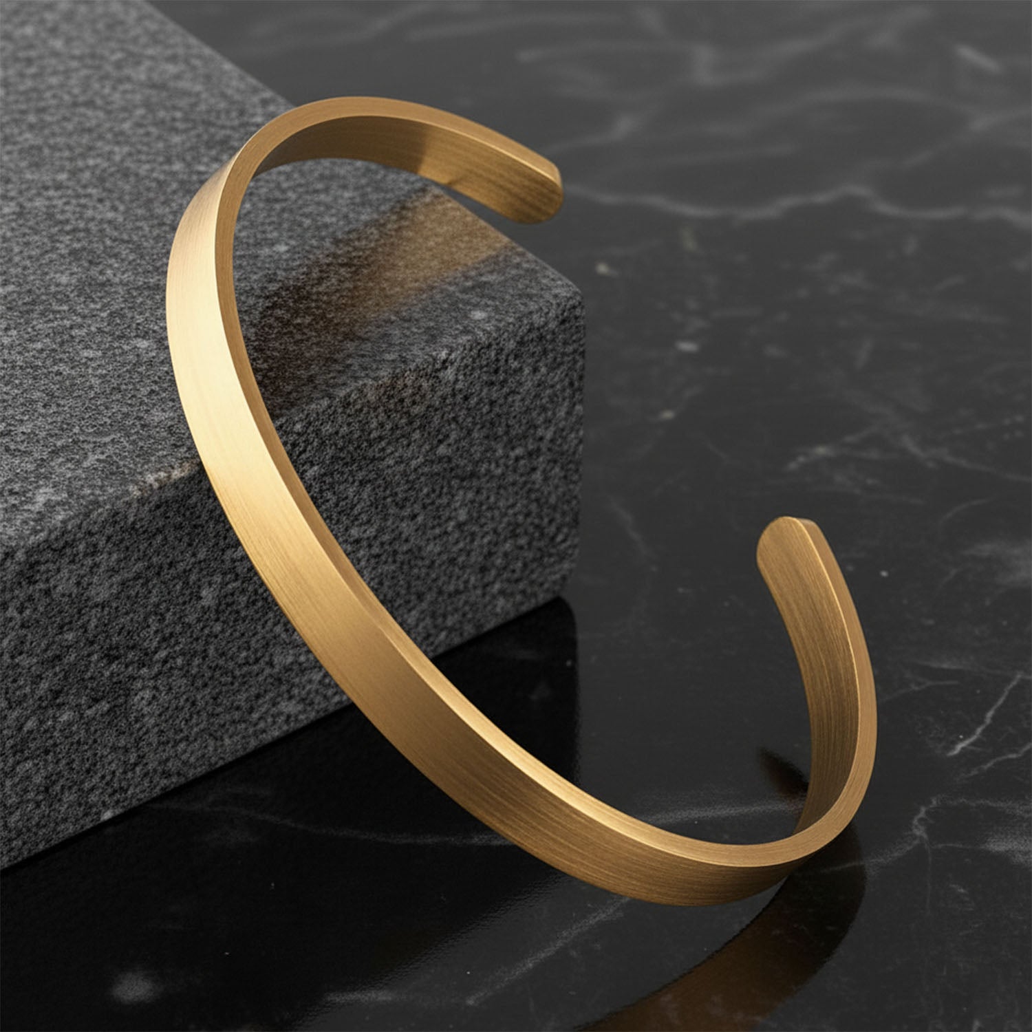 Matte Cuff Adjustable Bracelet Gold 