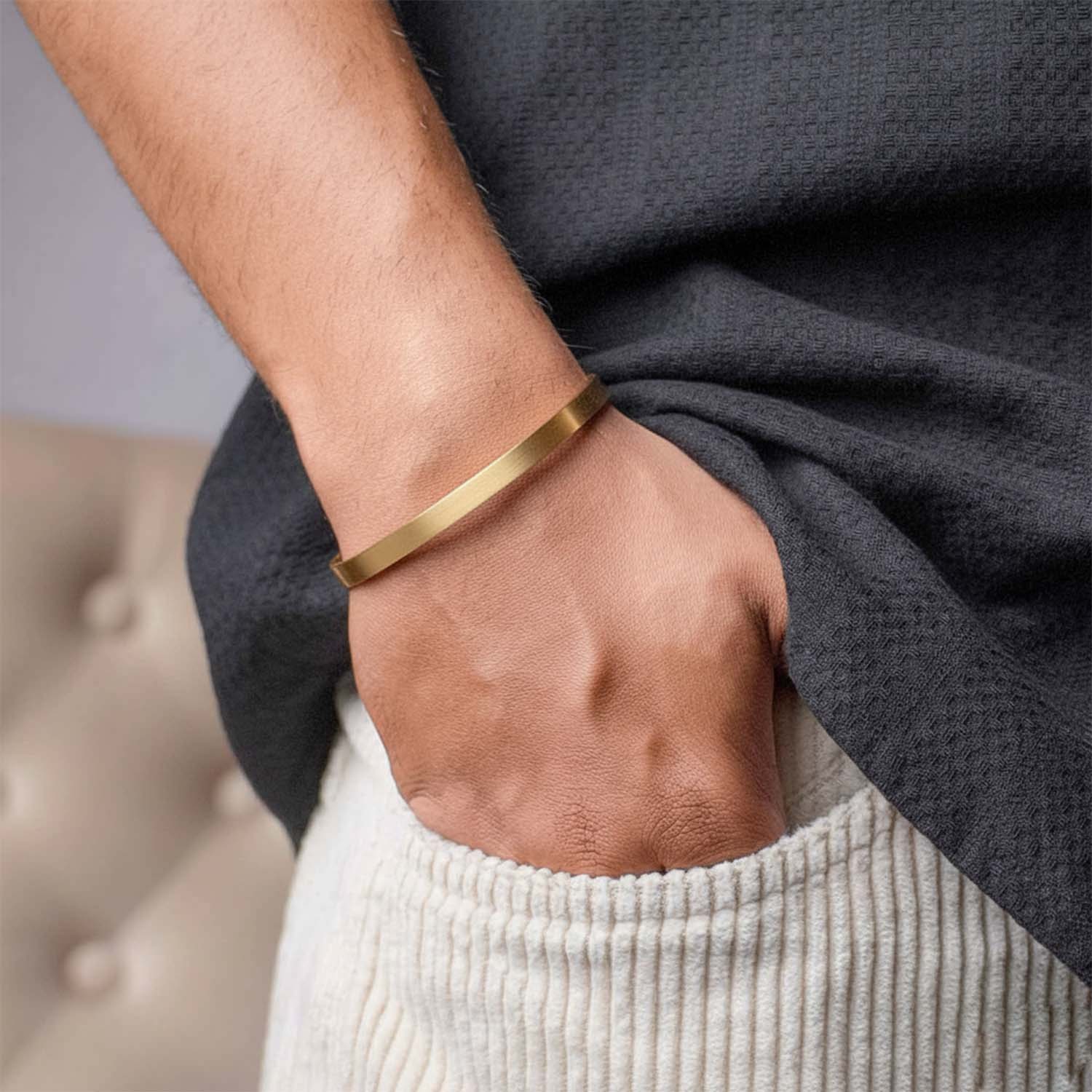 Matte Cuff Adjustable Bracelet Gold 