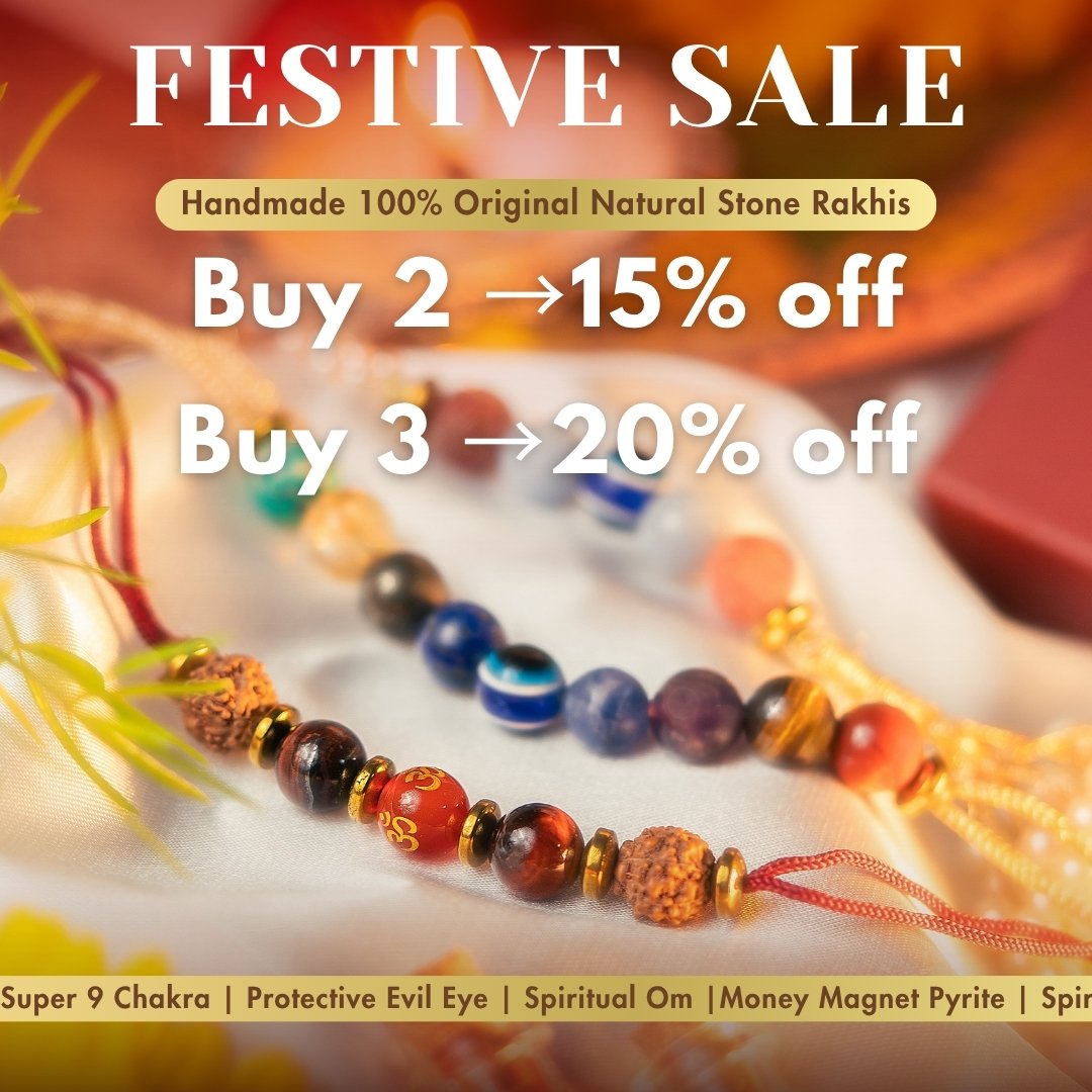 Guidance Angelite Natural Stone Lumba Rakhi