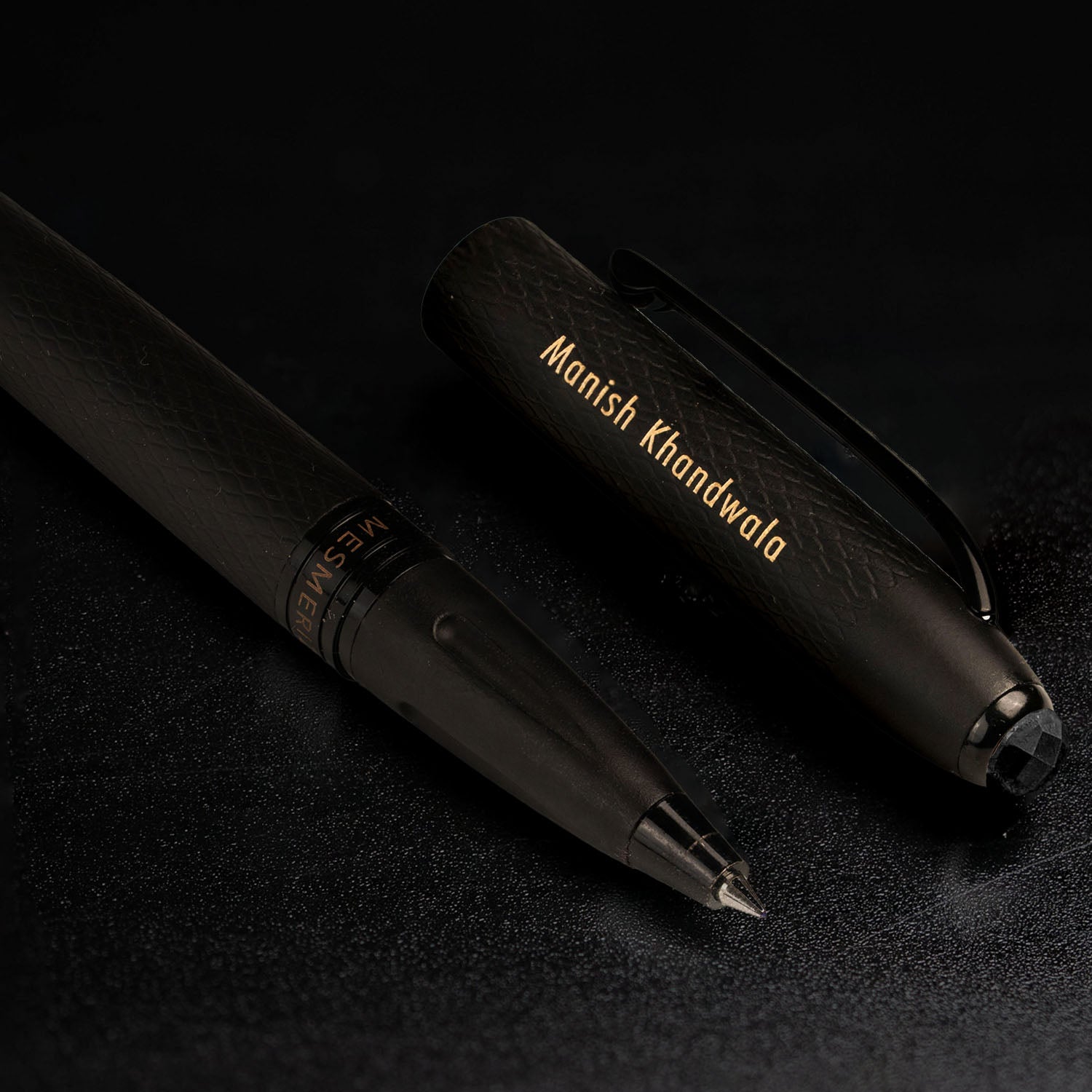 Matte Black Notebook with Ultra Matte Black Onyx 2 in 1 MagSnap Roller Ball Pen with Stylus Personalised
