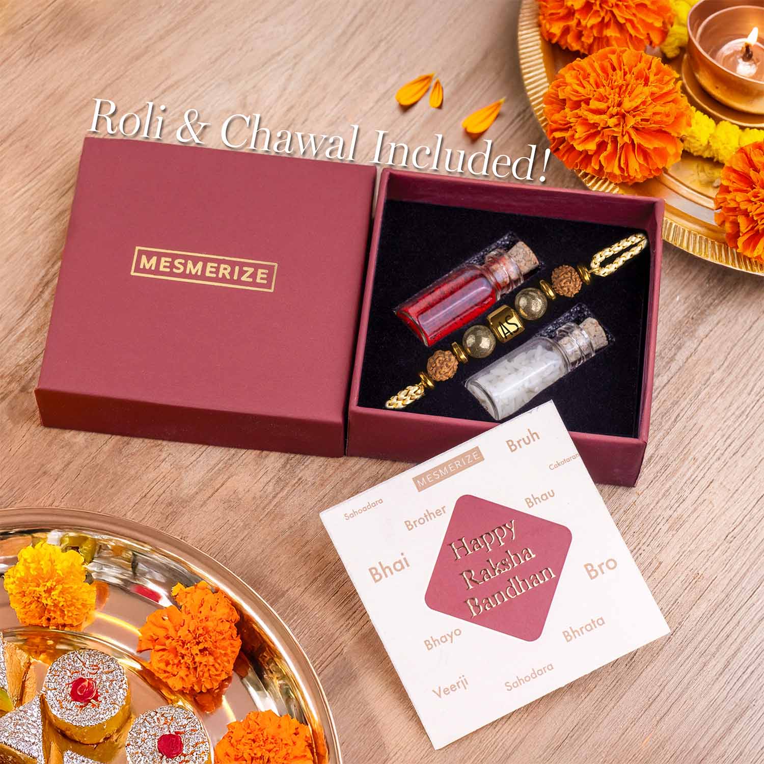 Personalised Prosperity Pyrite Rudraksh Rakhi