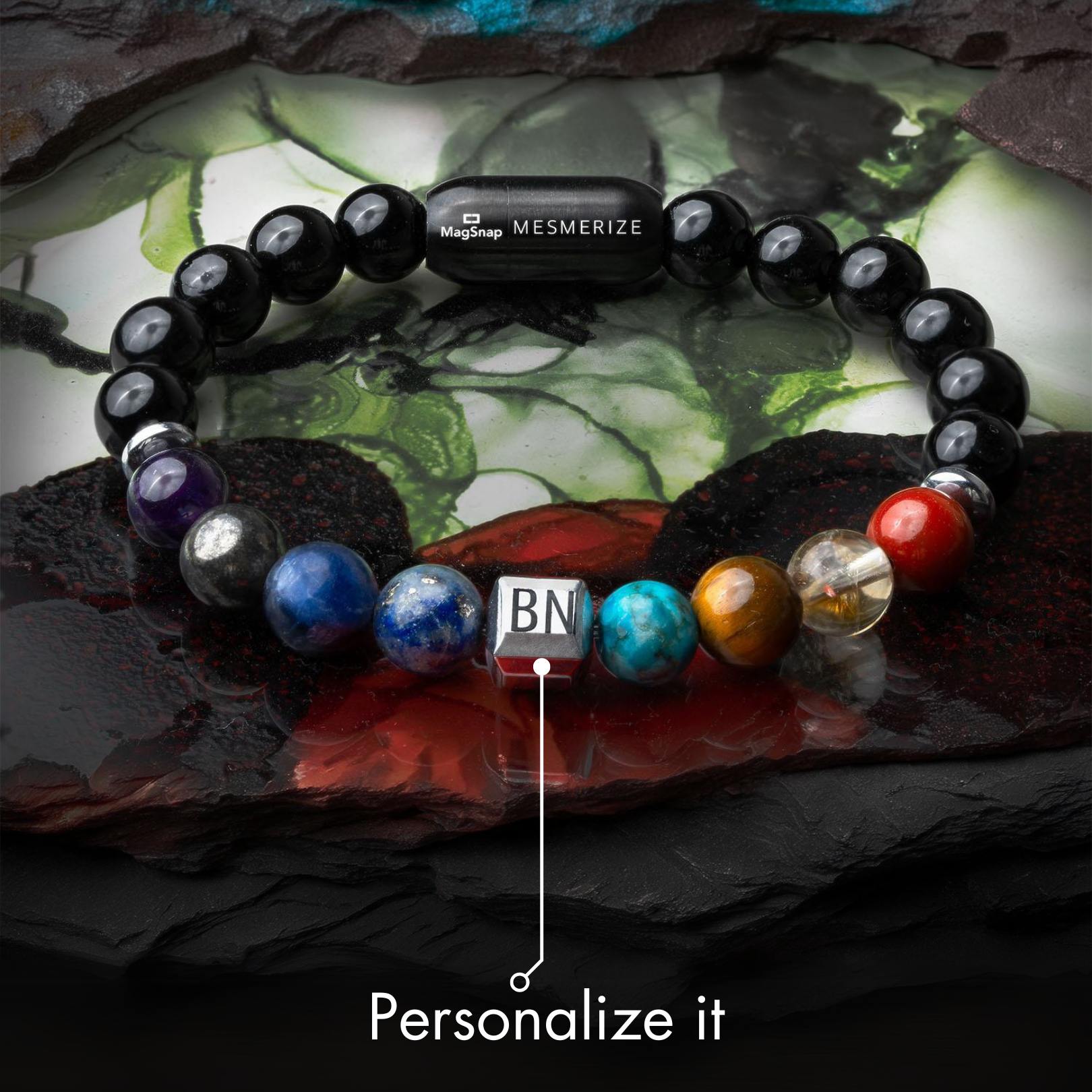 Personalised Super 9 Chakra Natural Stone Bracelet