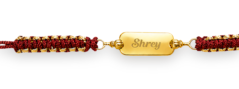 Personalized Hanuman Gada Pure Silver Plated Rakhi