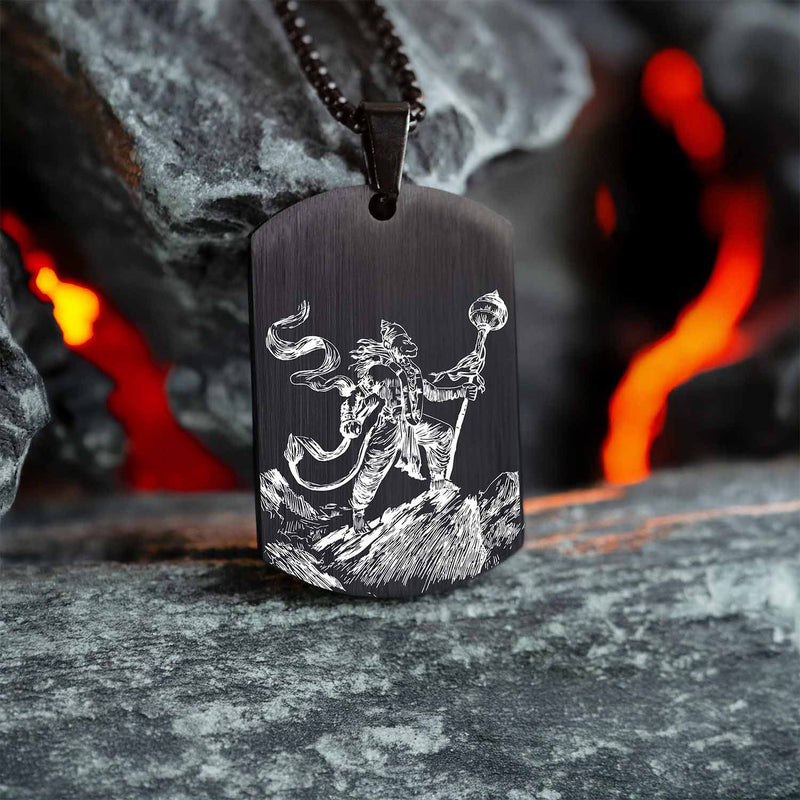 Protector Hanuman Godform Tag Necklace