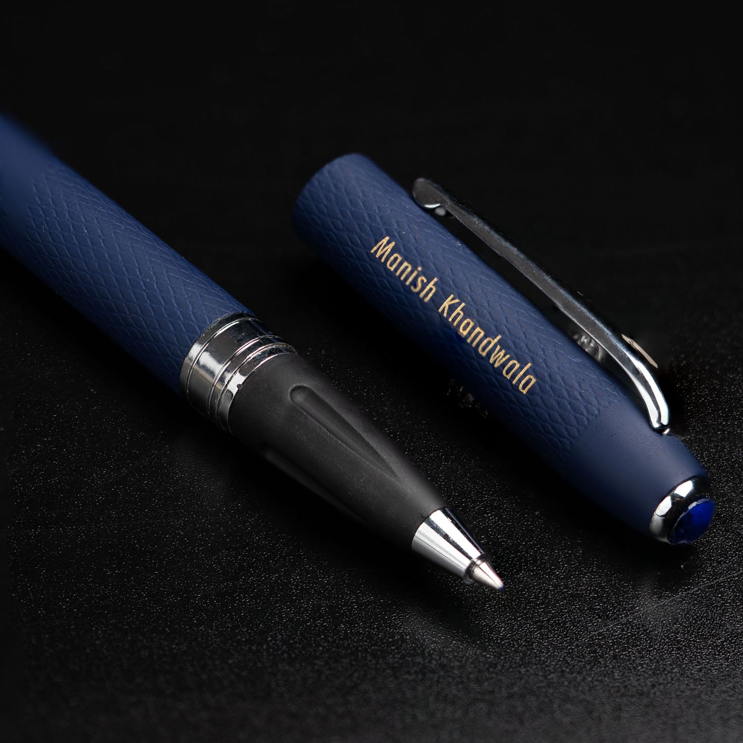 Matte Blue Finish Sapphire 2 in 1 MagSnap Roller Ball Pen with Stylus Personalised