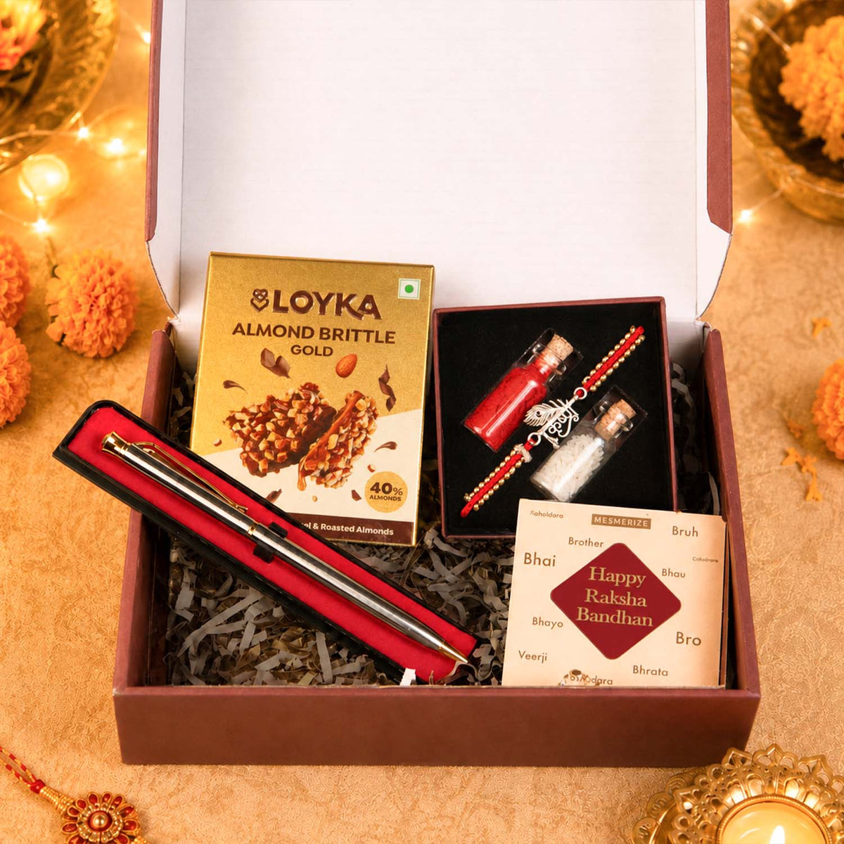Shree Krishna Pure Silver Plated Rakhi Hamper