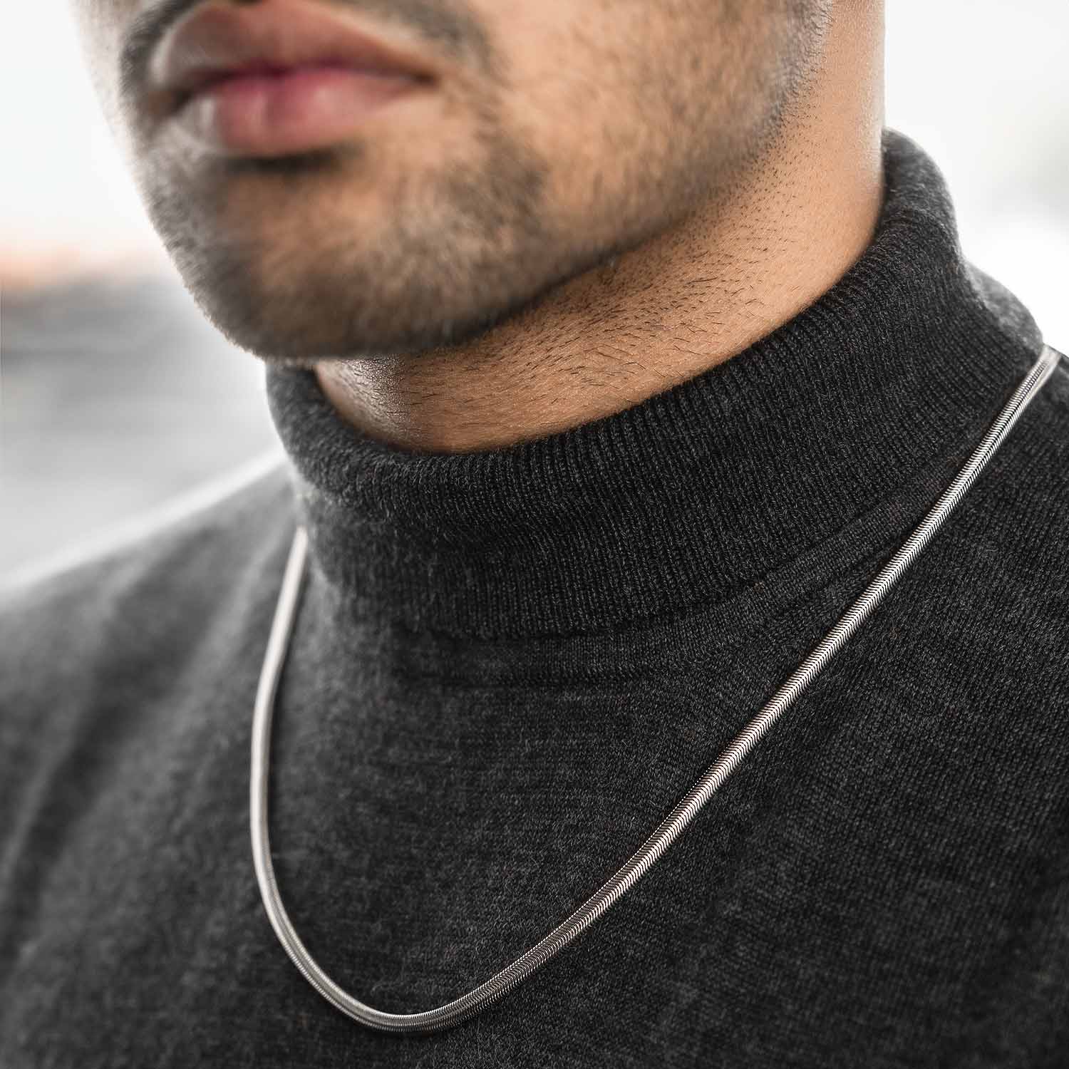 Premium Snake Chain For Men Silver