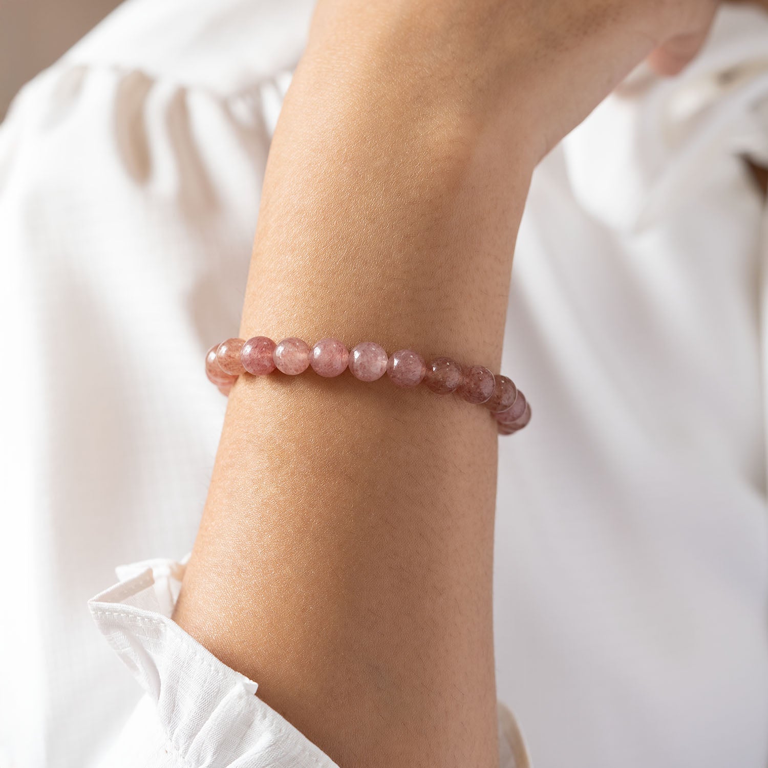 Soulful Strawberry Quartz Natural Stone Bracelet