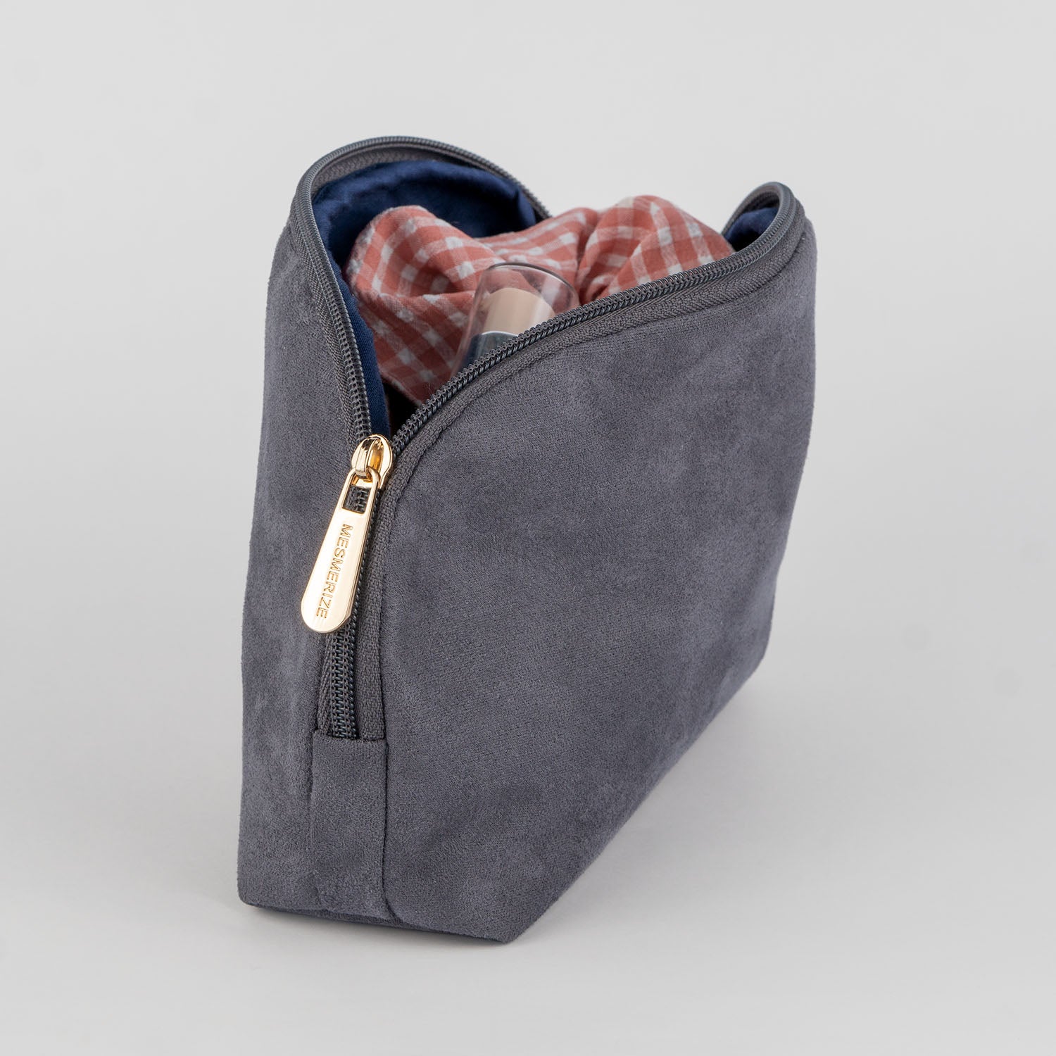 Travel Essentials Frost Grey Suede Travel Pouch