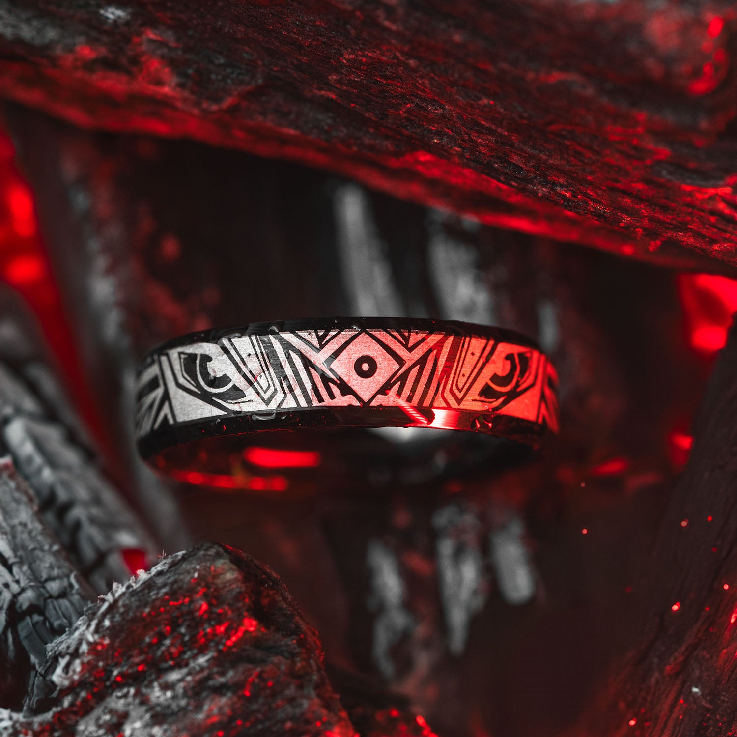 Tribal Dragon Beveled Ring