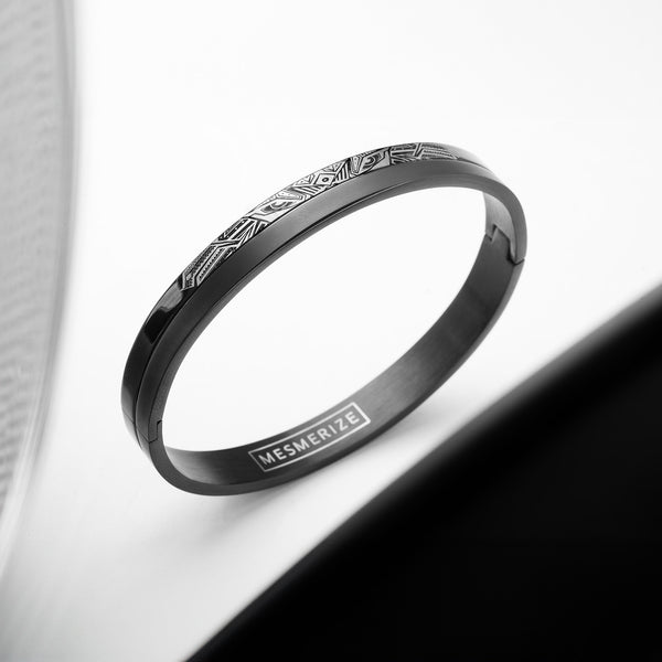 Tribal Dragon Kada Bracelet Black