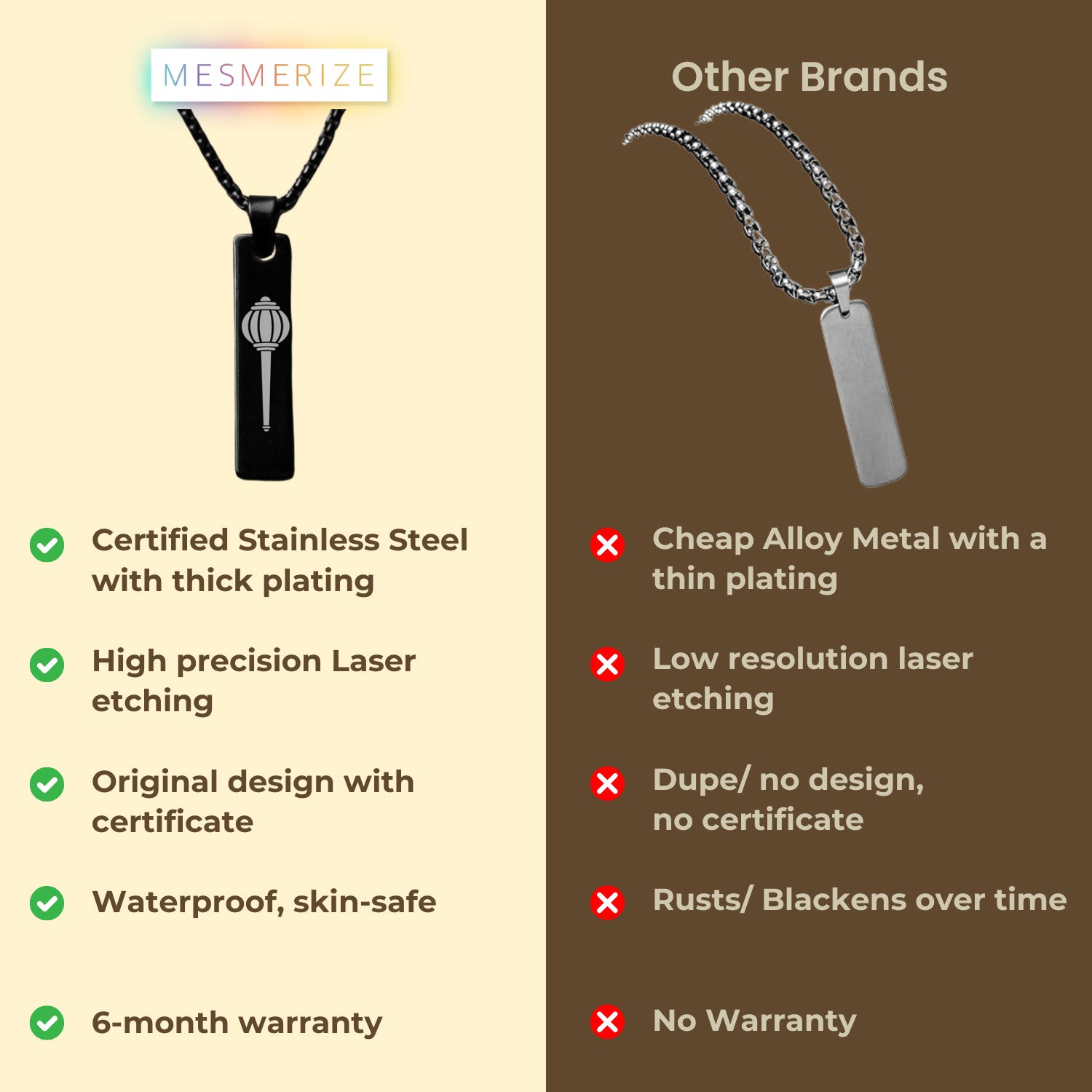 Silver Hanuman Gada Spiritual Mini Bar Necklace