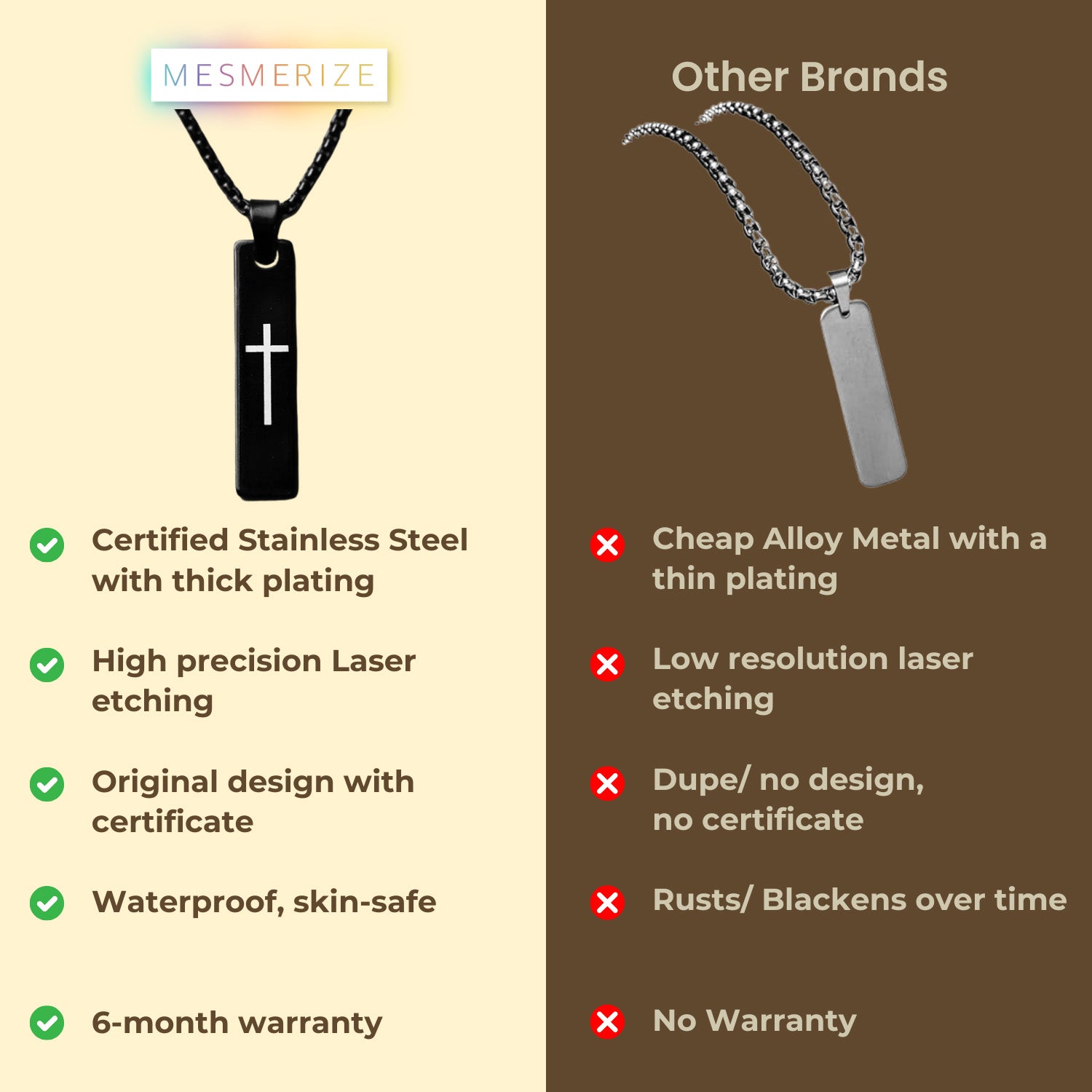 Gold Holy Cross Spiritual Mini Bar Necklace