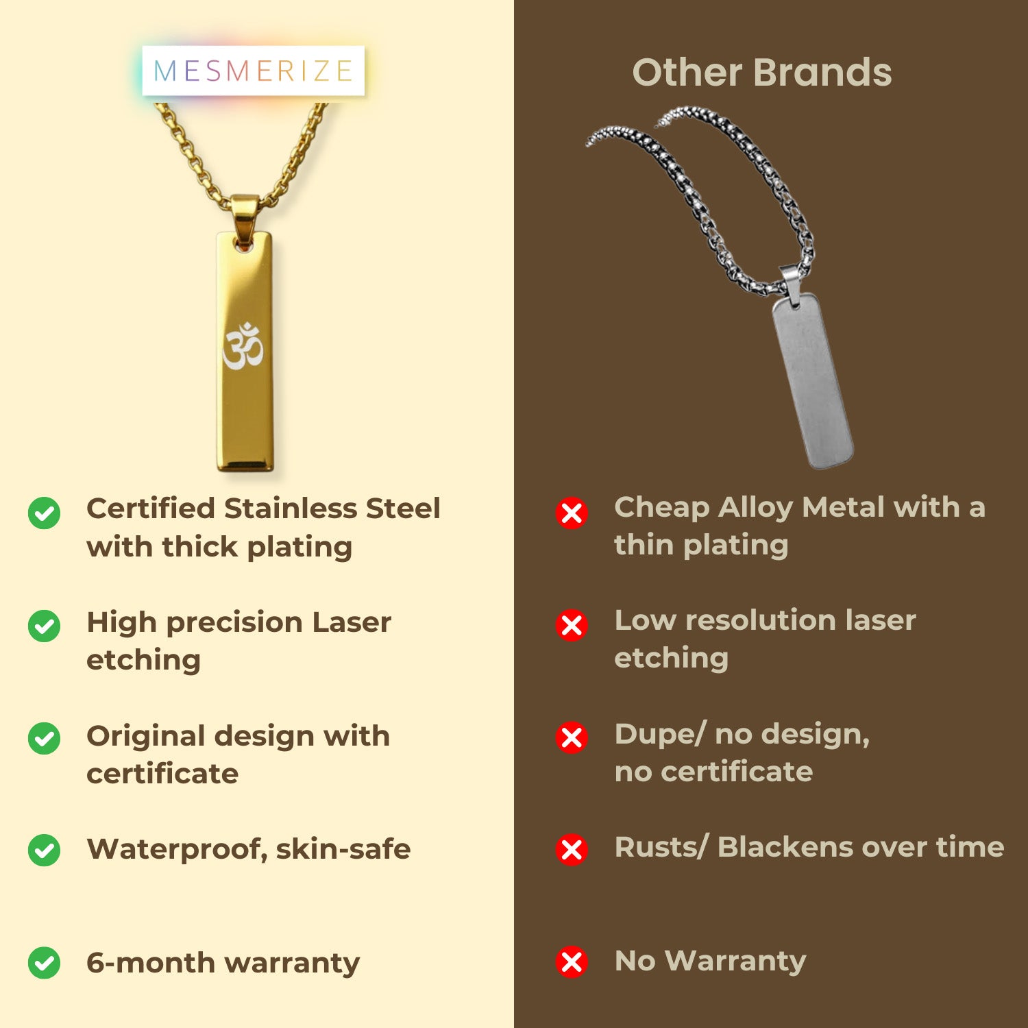 Black Om Spiritual Mini Bar Necklace