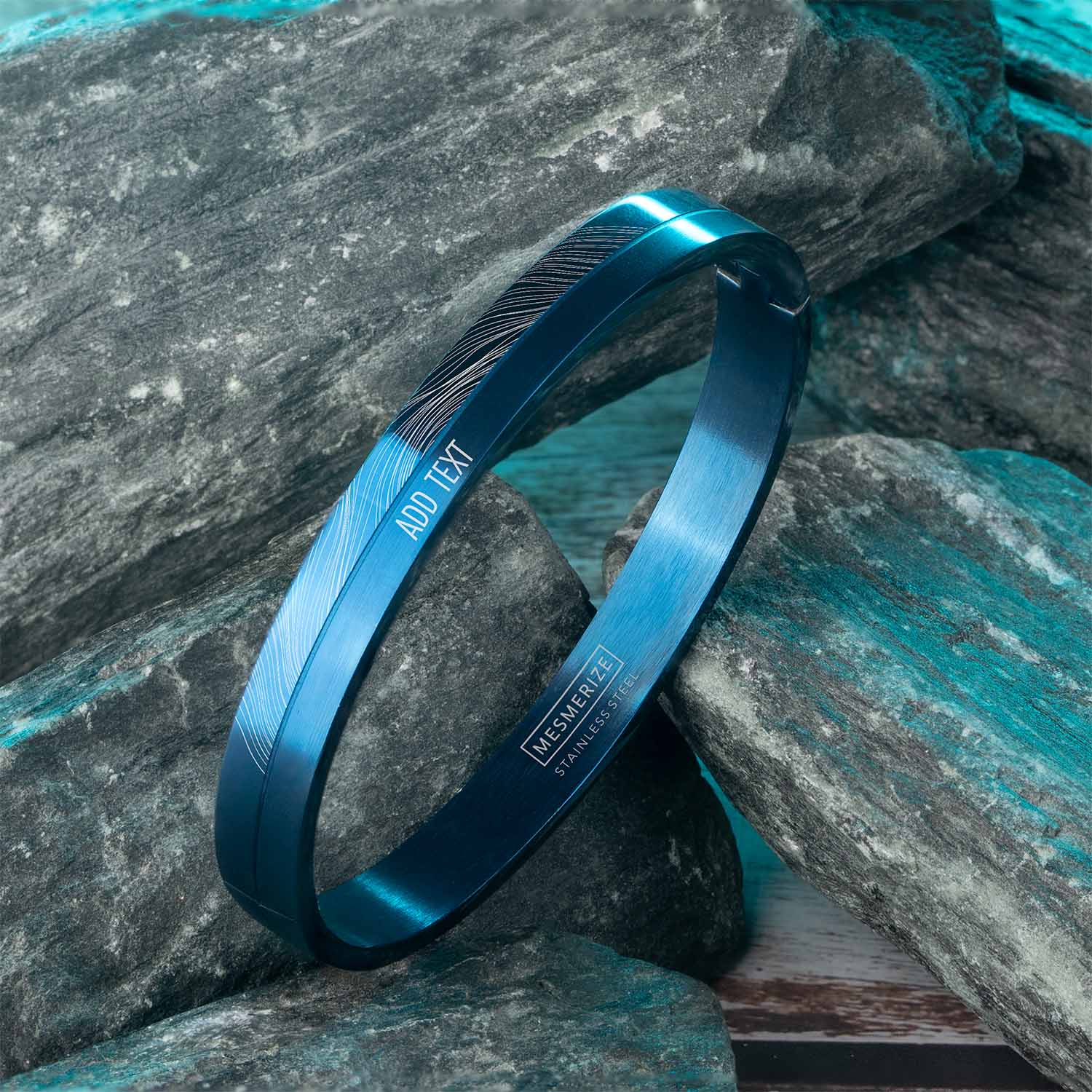 Wind Drift Kada Bracelet Blue with Perosnalisation