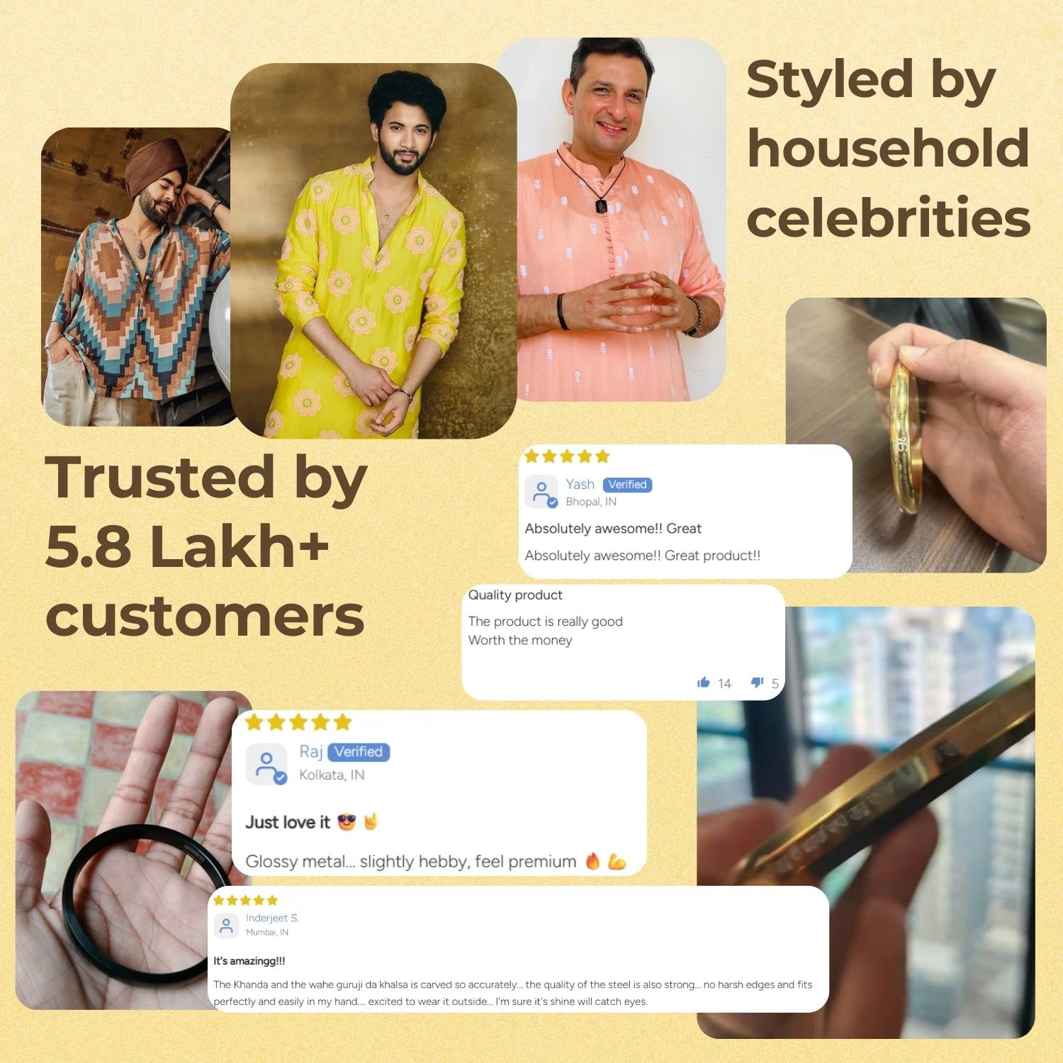 Round Flat Ik Onkar Satnam Mantra Kada Black