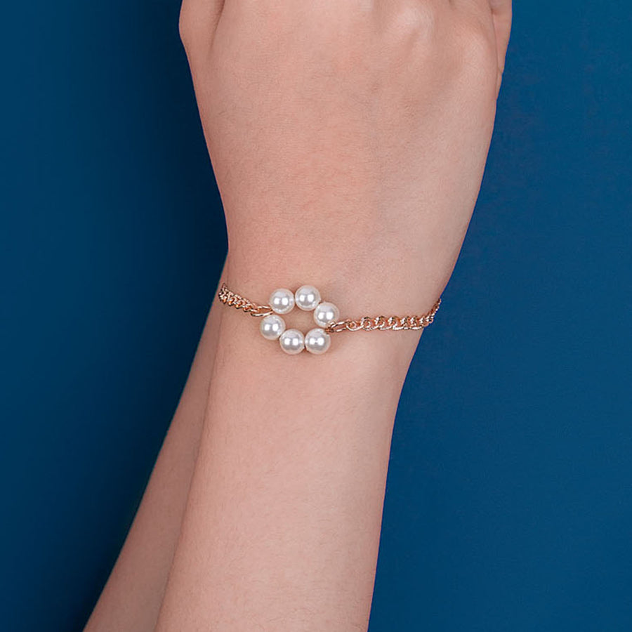 Helena Rose Gold Pearl Bracelet